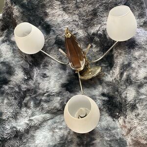 Vintage Chandelier Mid
Century Modern Wood Glass